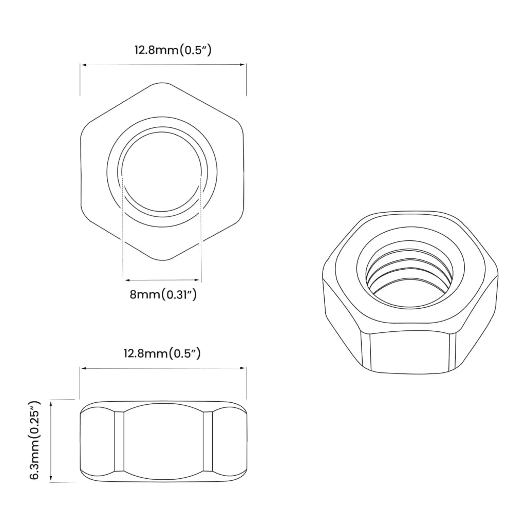 Nuts Esagonali a Ghianda 3913 pz Argento Metallo CFW9717150