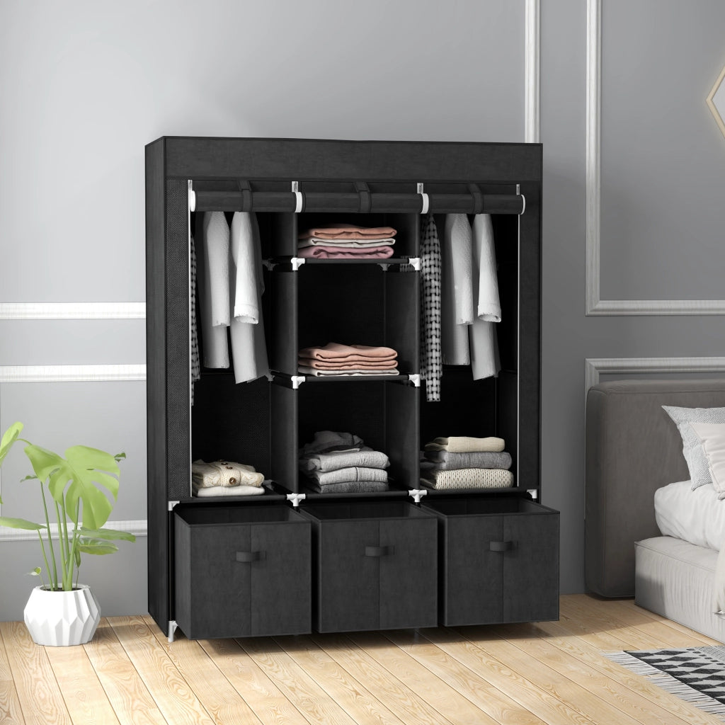 Armadio con ante scorrevoli in tessuto ¨C zephmum ¨C 125x43x162.5 cm