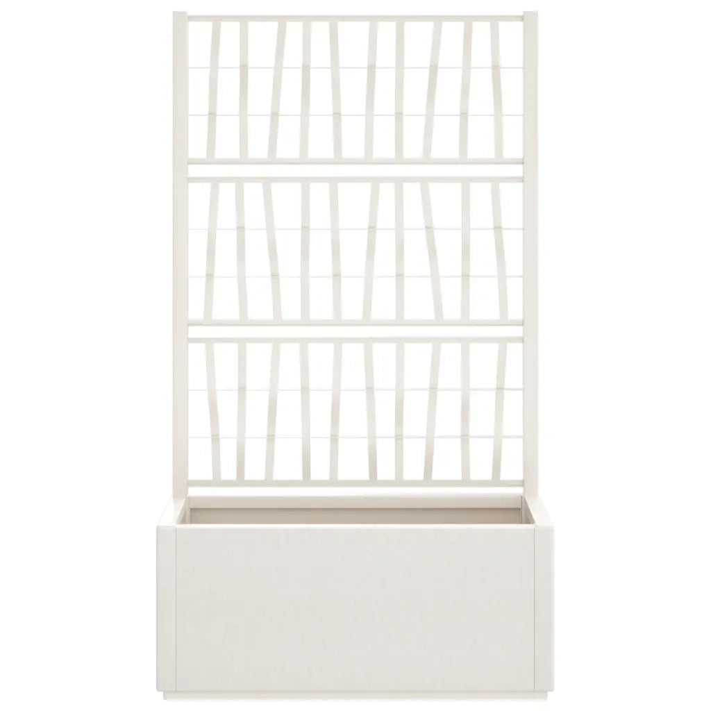 Fioriera | Cassetta per fiori | Vaso da Giardino con Traliccio Bianco 80x36x140 cm PP