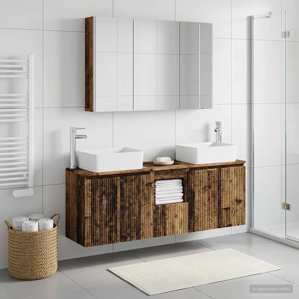 Set di Armadi da Bagno 4 pcs Legno antico Legno ingegnerizzato 3406429