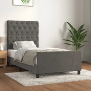 Giroletto senza Materasso-Struttura Letto Grigio Scuro 80x200 cm Velluto 153424