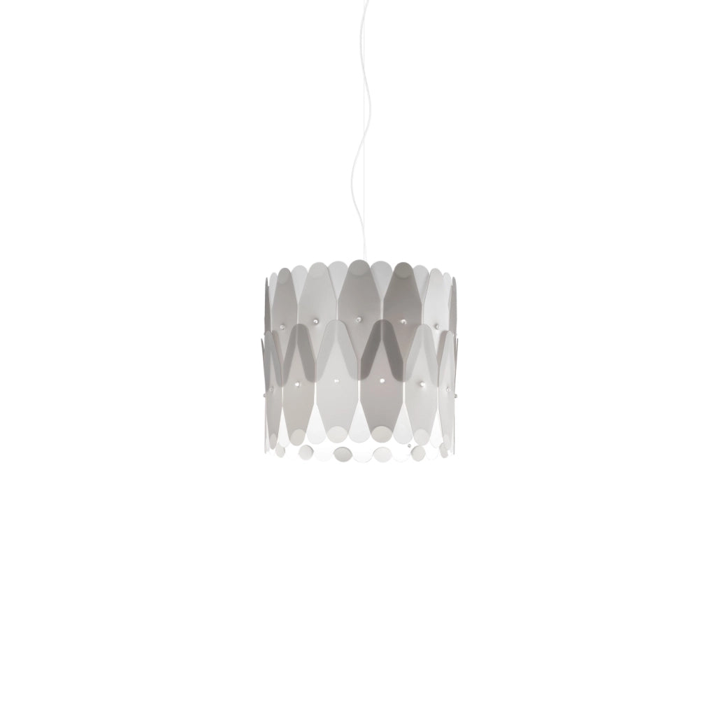 Sospensione Moderna Amanda Polilux ® Argento E Metallo Cromo 1 Luce E27