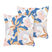 Set di 2 cuscini da giardino in tessuto di poliestere con motivo floreale multicolore 45 x 45 cm fodere resistenti all'acqua