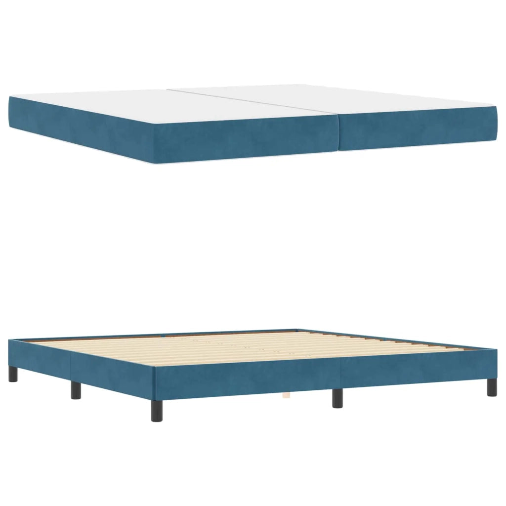 Letto a molle con materasso Blu Scuro 200 x 200 cm Tessuto 3398717