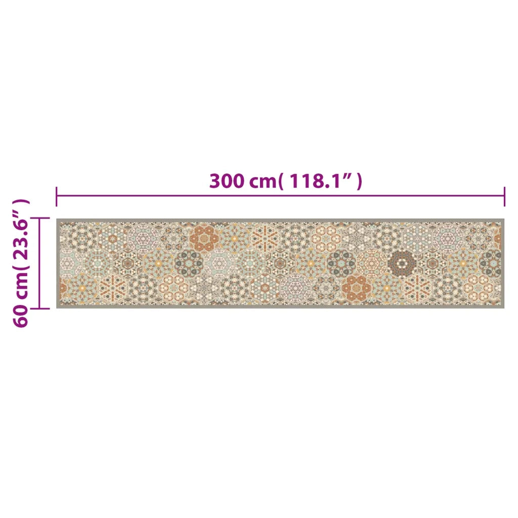 Tappeto da Cucina Lavabile Pastello Esagono 60x300 cm Velluto 4005631