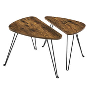Set di 2 tavolini laterali tavolini impilabili tavolini da caffè per soggiorno sala da pranzo camera da letto stile industriale marrone rustico e nero 12_0002951
