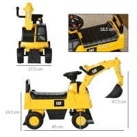 Ruspa Giocattolo per Bimbi da 1-3 Anni con Escavatore e Contenitore, Senza Batteria, Giallo