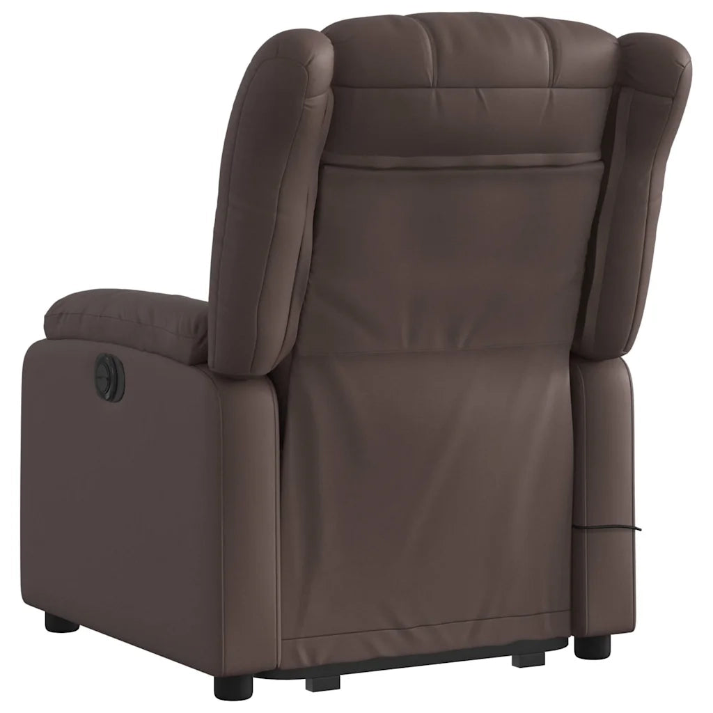 Poltrona Alzapersona Reclinabile Massaggio Marrone Similpelle 3205273