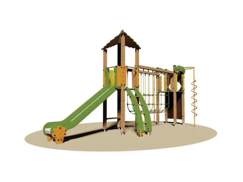 Villaggio Beverly Light 902L Giochipark torretta ponte scivolo EN 1176 - Acciaio inox