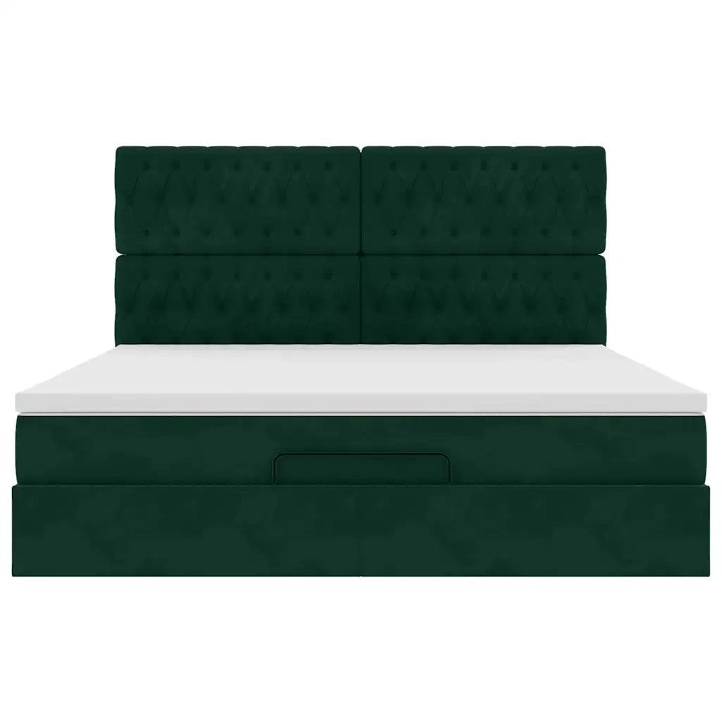 Struttura Letto Pouf con Materassi 180x200 cm Velluto