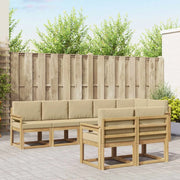 Set di divani da esterno 8 pcs Bianco e Beige Poliestere 3387797