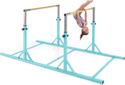 COSTWAY Sbarre Parallele Ginnastica per Bambini, Barre Doppie Ginnastica per Casa con Altezza Regolabile a 13 Livelli e Larghezza Regolabile a 6 Livelli, per Bambini 3+ Anni, Portata 160kg