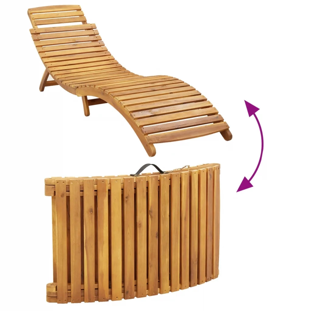 Lettino prendisole Legno di Acacia Massello Rosso 367637