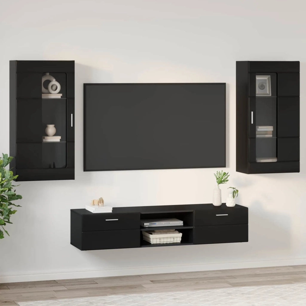 Set mobile TV con cassetto FLORIN 3 pcs Nero Legno multistrato 3397925