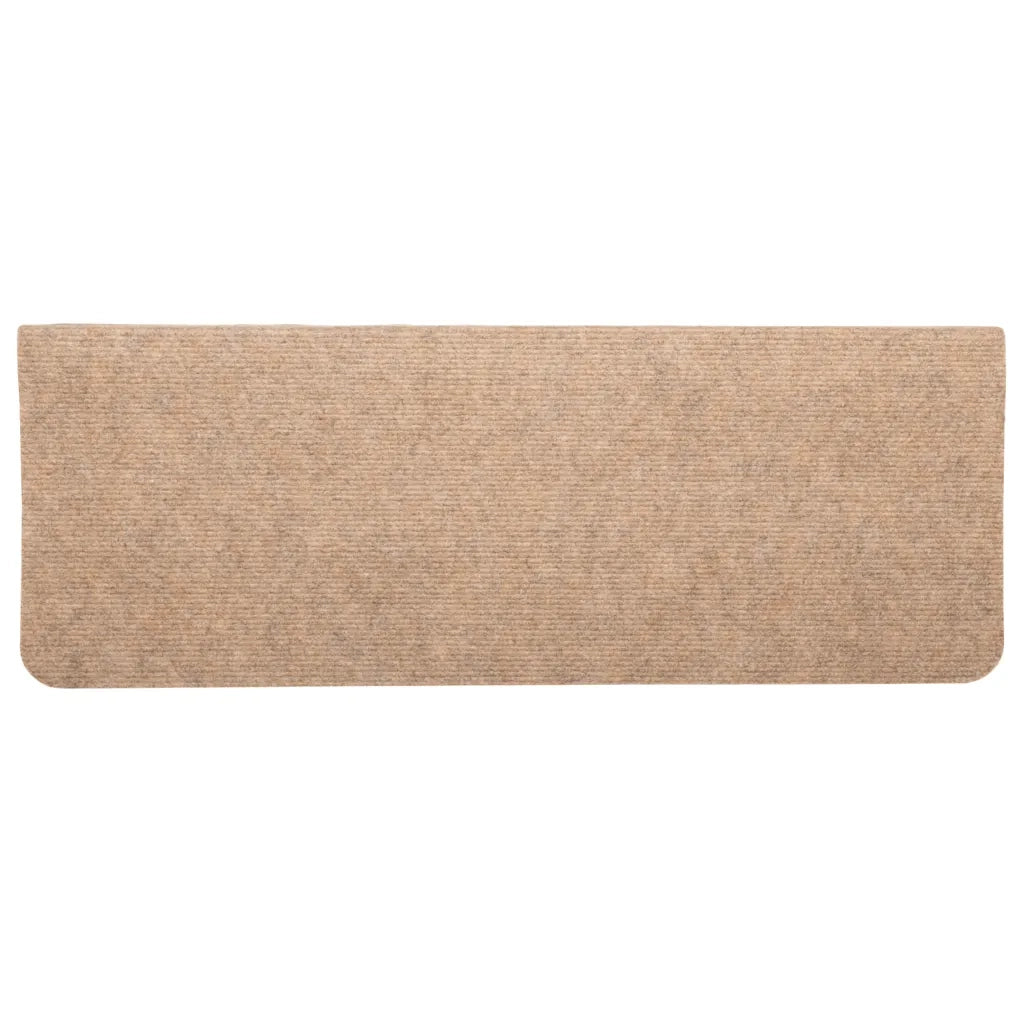 Tappetini Autoadesivi per Scale 15 pz | Gradini per Scale 65x24,5x3,5 cm Beige