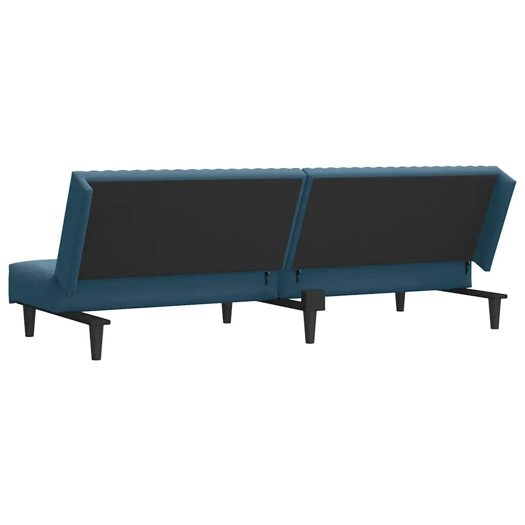 Divano Letto a 2 Posti Blu in Velluto 375925