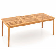 Tavolo da giardino rettangolare per 8 persone 200 x 90 x 75,5 cm con foro per ombrellone finitura in legno di acacia naturale 20_0013993