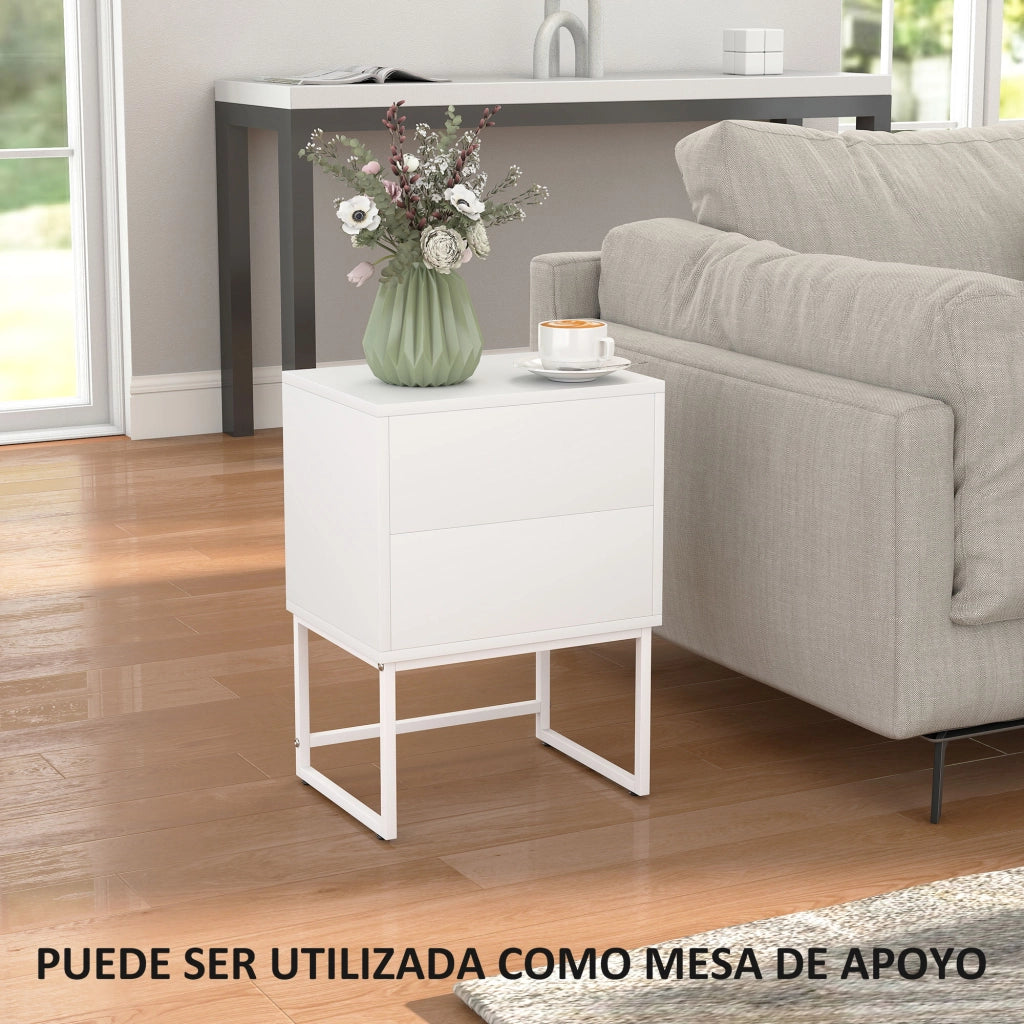 Tavolino da notte ¨C zephmum ¨C 40x30x55 cm bianco