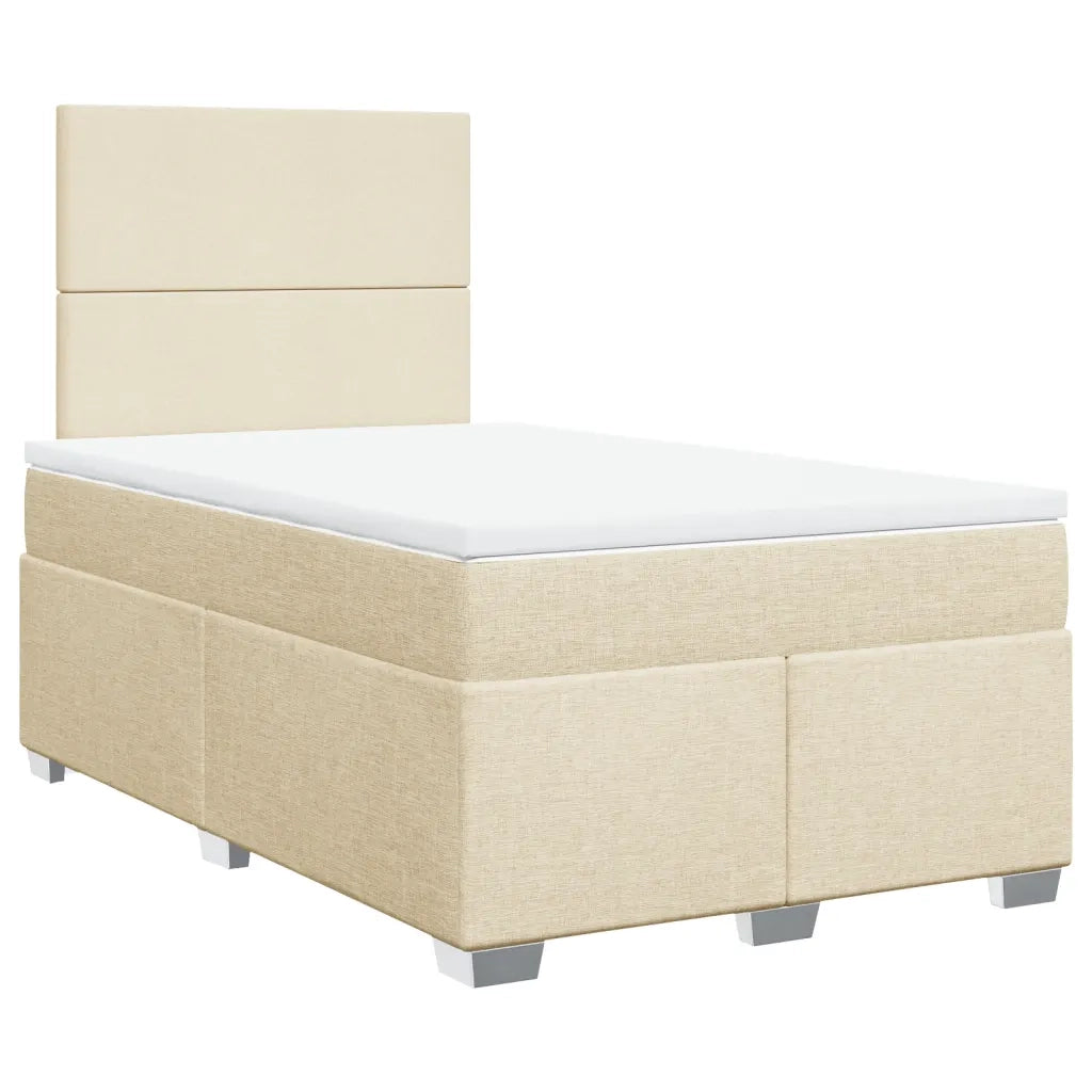 vidaXL Giroletto a Molle con Materasso Crema 120x200 cm in Tessuto