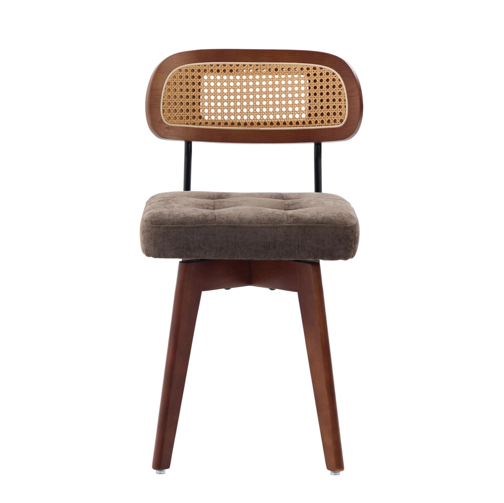 Sedia girevole 43x50x77 cm a 360° in chenille caffè