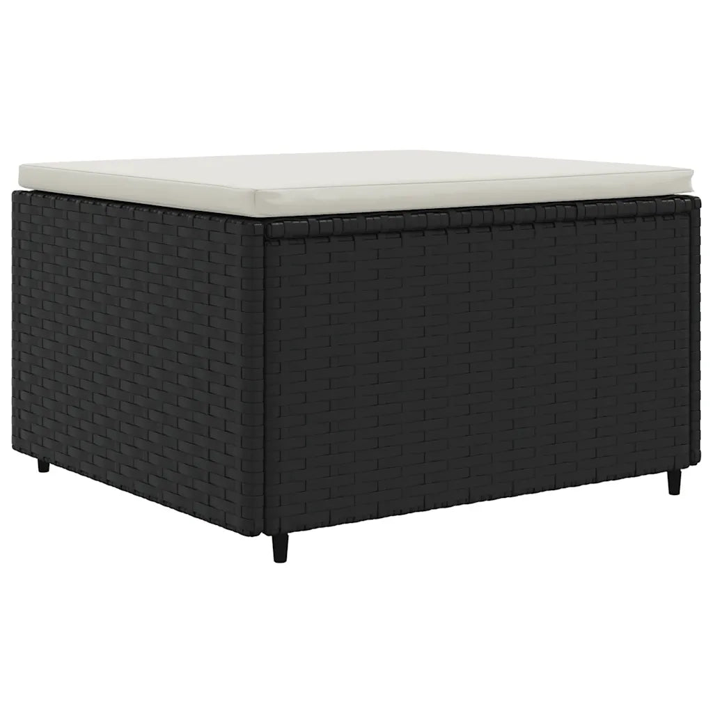 vidaXL Set Salotto da Giardino con Cuscini 7pz Nero Polyrattan