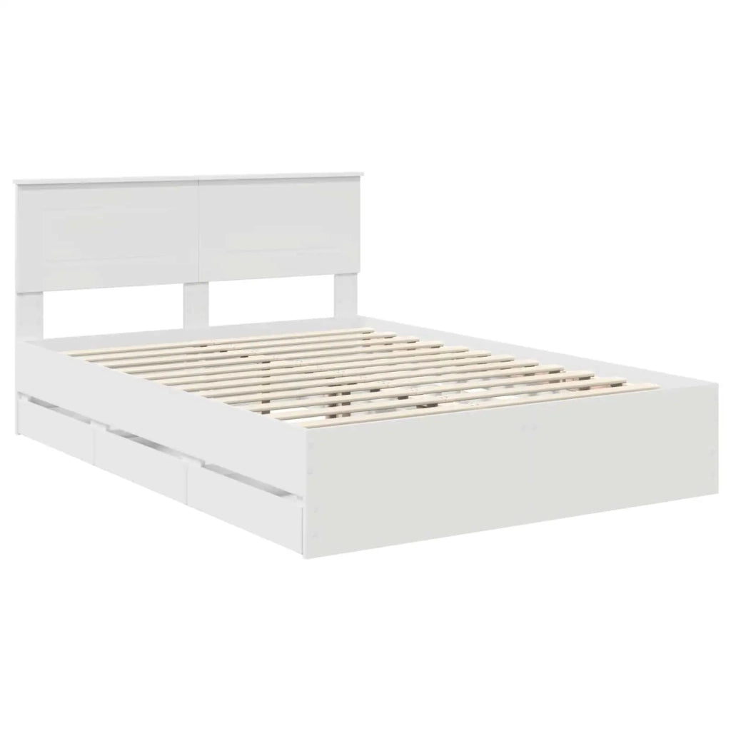 Struttura del letto Bianco 140 x 190 cm Legno Ingegnerizzato