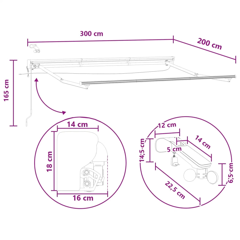 Tettuccio Elettrico Retrattile Sabbia 3 x 2 m 3425668