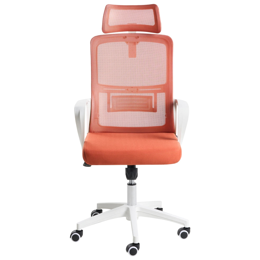 Sedia da ufficio con base girevole e poggiatesta regolabile in altezza con rete Home Office Beige stile moderno