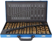 Set di trapani HSS a 230 pezzi - con scatola di contenimento - con punta a 118° - adatta per acciaio/ alluminio/ legno/ plastica