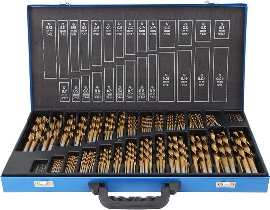 Set di trapani HSS a 230 pezzi - con scatola di contenimento - con punta a 118° - adatta per acciaio/ alluminio/ legno/ plastica