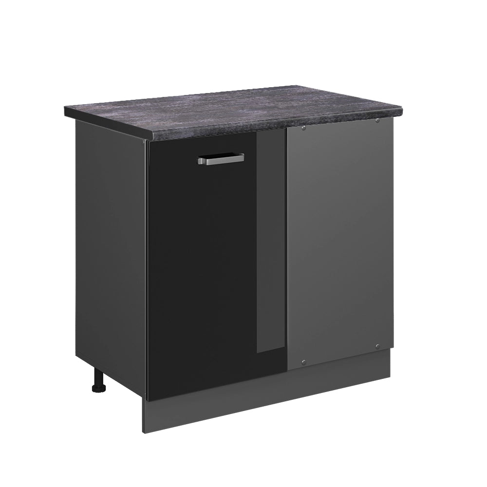 Vicco Mobile ad angolo cucina Nero lucido 86 cm , PL Antracite