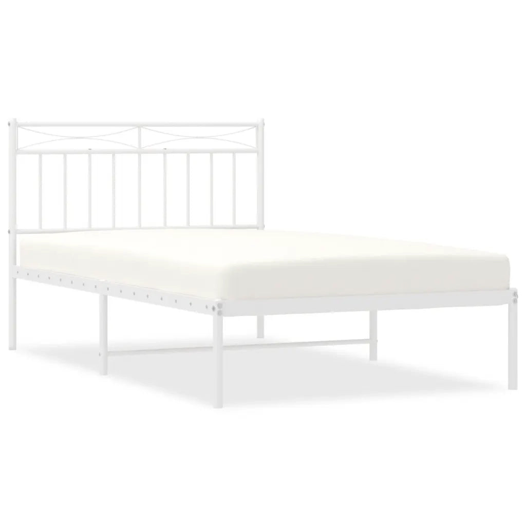 Giroletto con Testiera Metallo Bianco 107x203 cm 373736