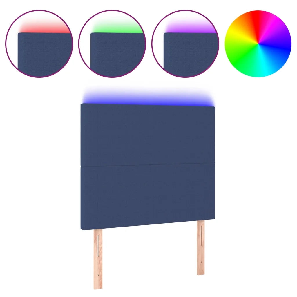 Testiera a LED Blu 80x5x118/128 cm in Tessuto 3122124