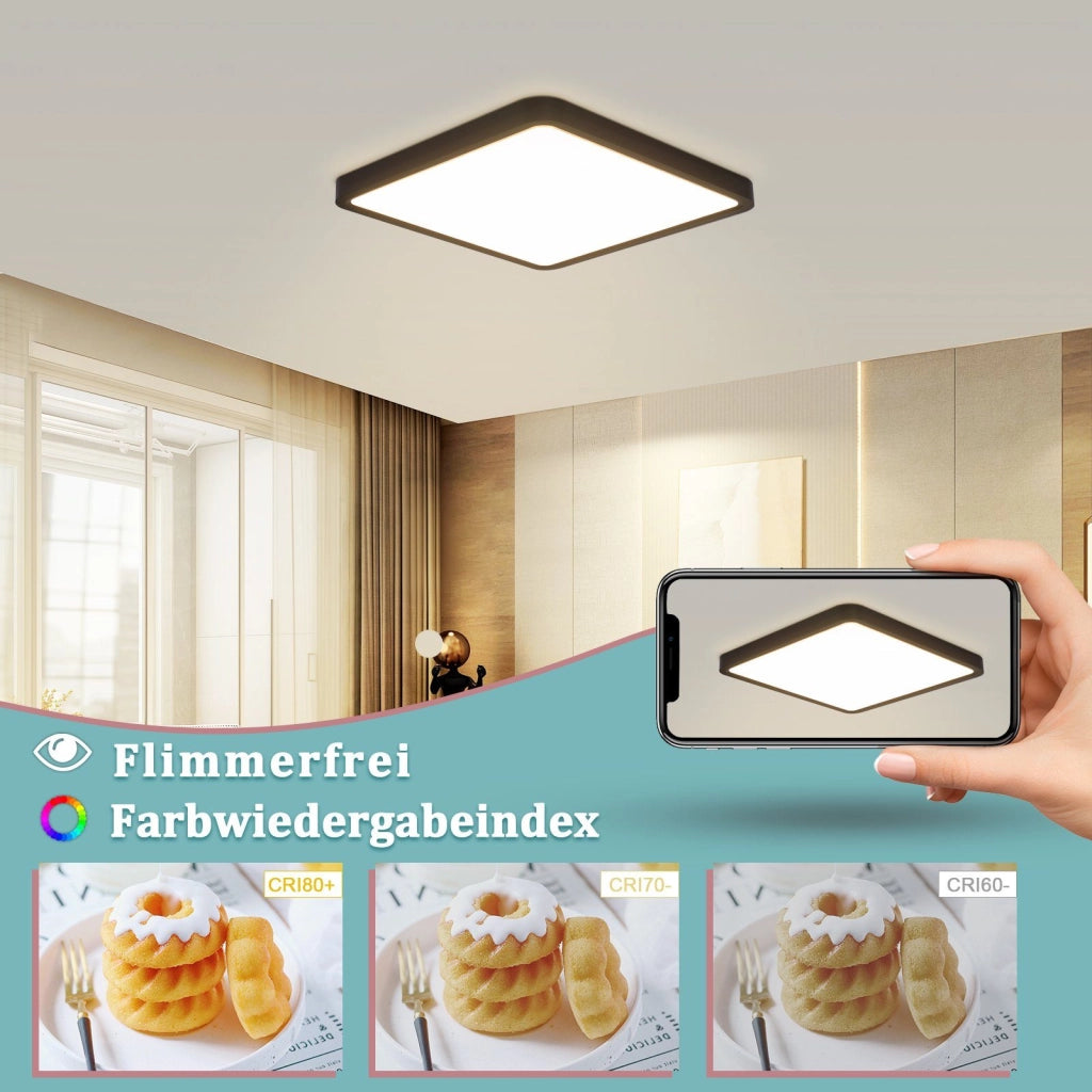 ZMH Lampada da soffitto LED piatta 23cm 18W IP20 bianco neutro per cucina camera letto corridoio