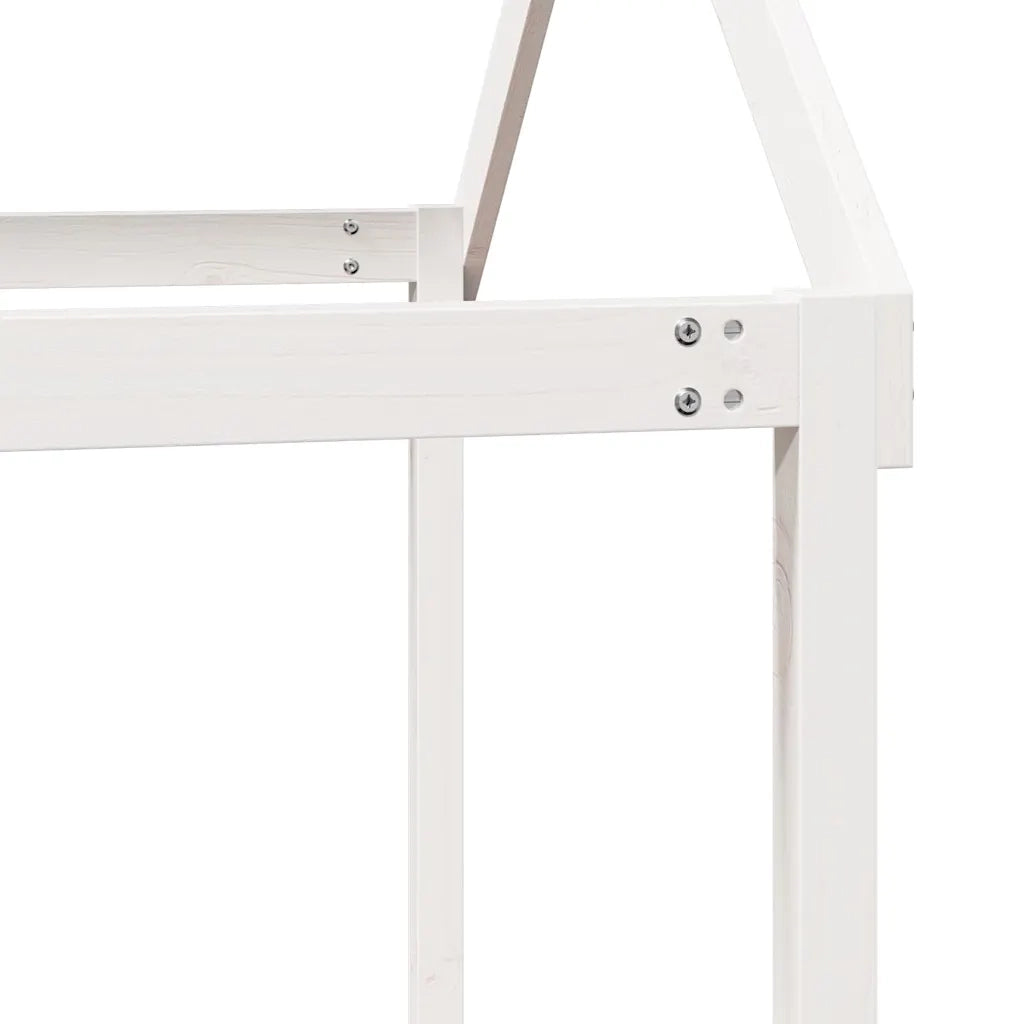 vidaXL Letto a Soppalco con Tetto Bianco 90x200 cm in Legno di Pino