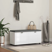 Panca per ingresso con cuscino-Sgabello-Panca da Corridoio Bianco 100 x 38 x 46 cm 109757