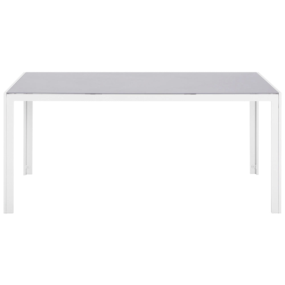 Set da pranzo da giardino in 7 pezzi Tavolo da pranzo in alluminio grigio con 6 sedie pieghevoli
