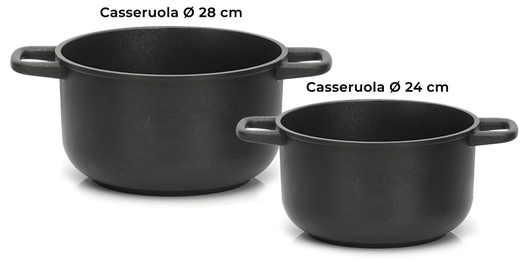 Batteria di Pentole 7 Pezzi in Alluminio Pressofuso Antiaderente Olympia Love Big