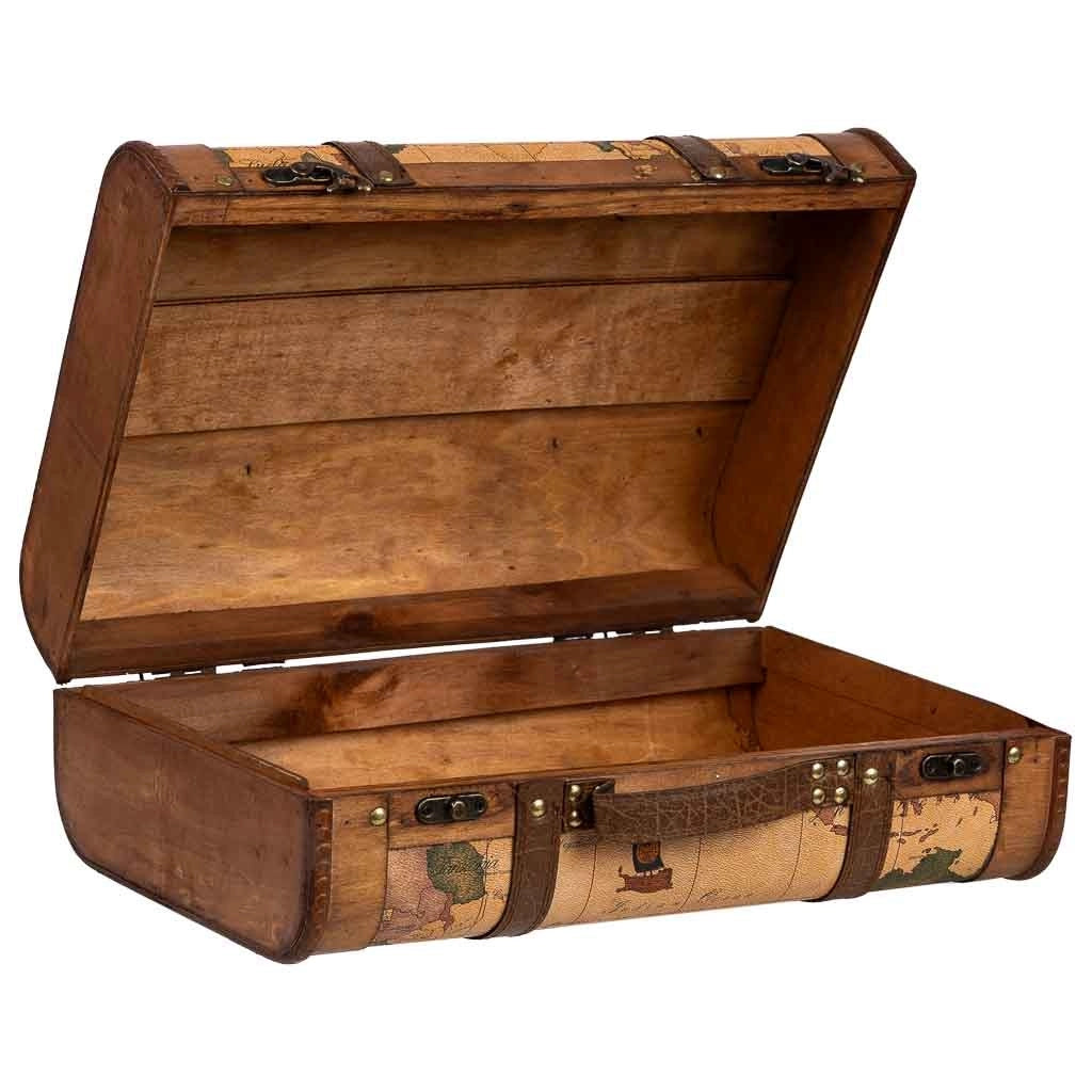 Valigia in legno marrone 43x30x17h cm