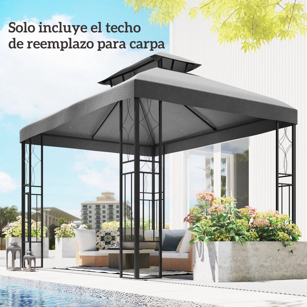 Toldo 4x3 m ¨C zephmum ¨C Grigio con Protezione UV e Drenaggio