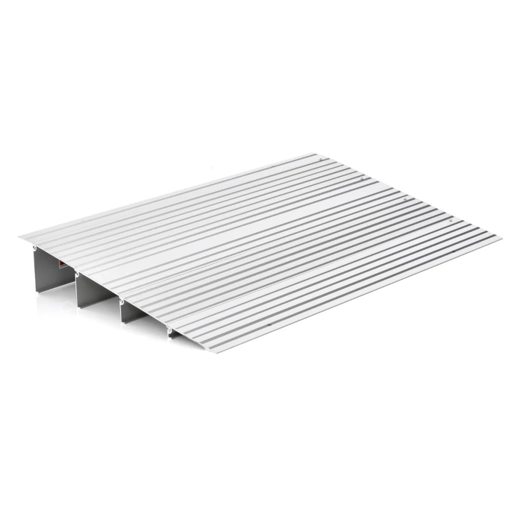 Rampa per soglia porta 86,5 x 54 x 10,5 cm con altezza regolabile superficie antiscivolo design moderno in alluminio argento 20_0020558