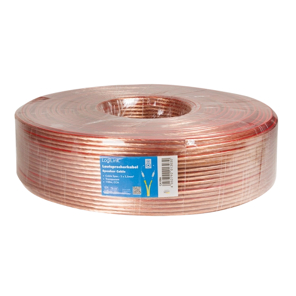 Cavo Audio per diffusori acustici Trasparente 2,5 mm matassa 100m