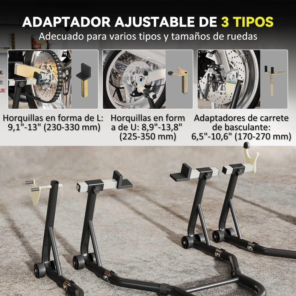 Supporto per moto con ruote ¨C Zephmum ¨C Nero 390 kg