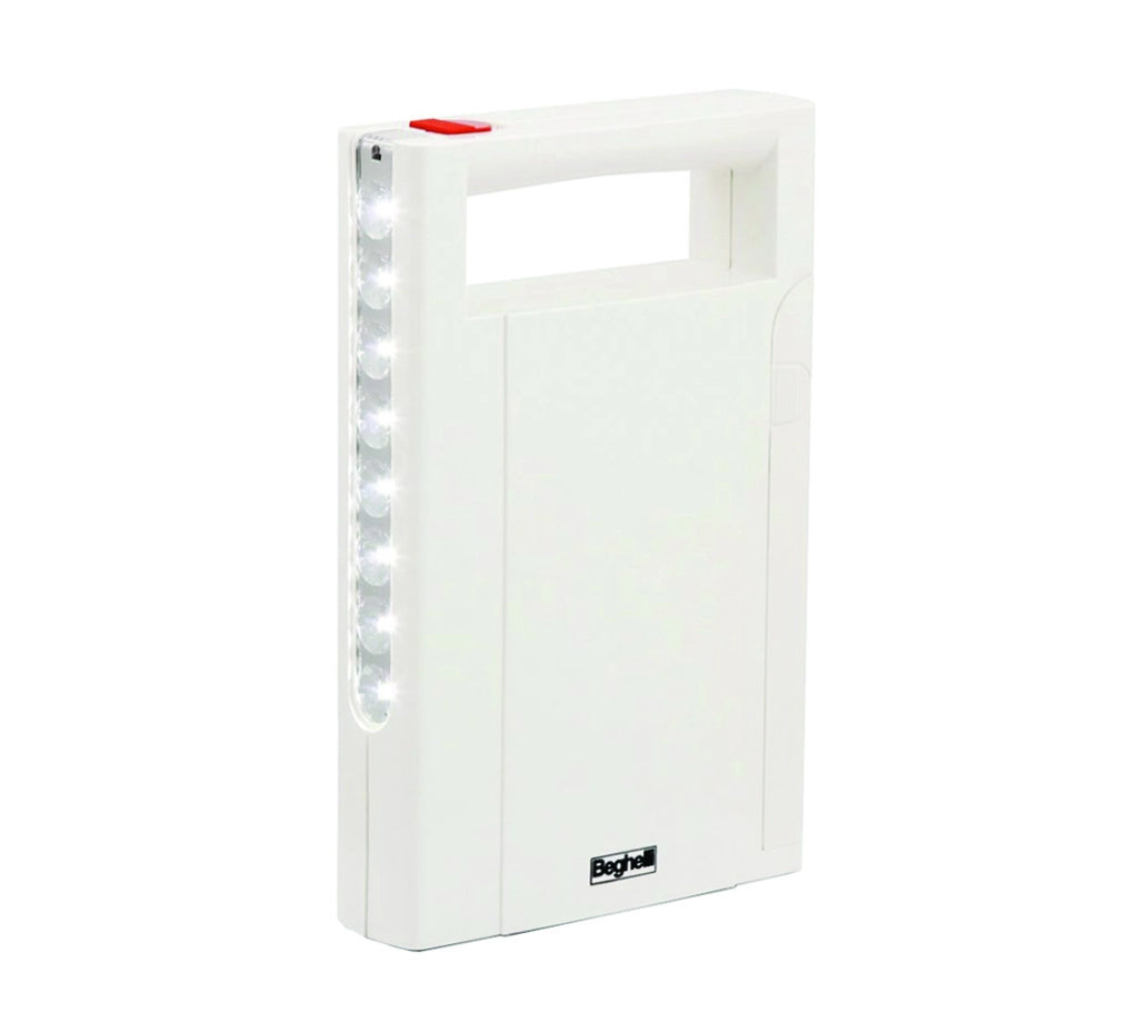 LAMPADA PORTATILE ANTI BLACKOUT RICARICABILE LED ILLUMINA  8 luci da 7 LM  mm.125x193x36h.    BEGHELLI