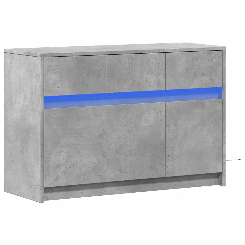 vidaXL Mobile Porta TV con LED Grigio Cemento 91x34x61 cm Truciolato