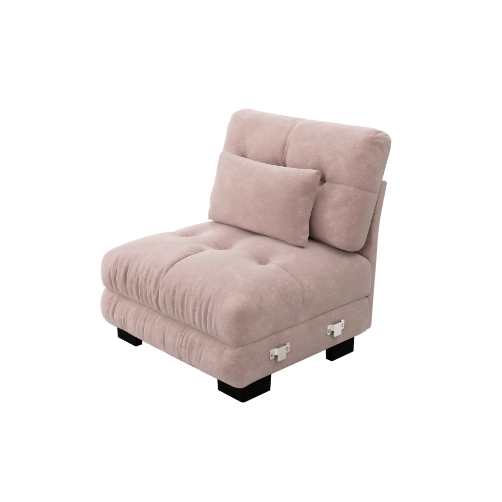 Divano senza braccioli Paris - Zephmum- 1 cuscino rosa
