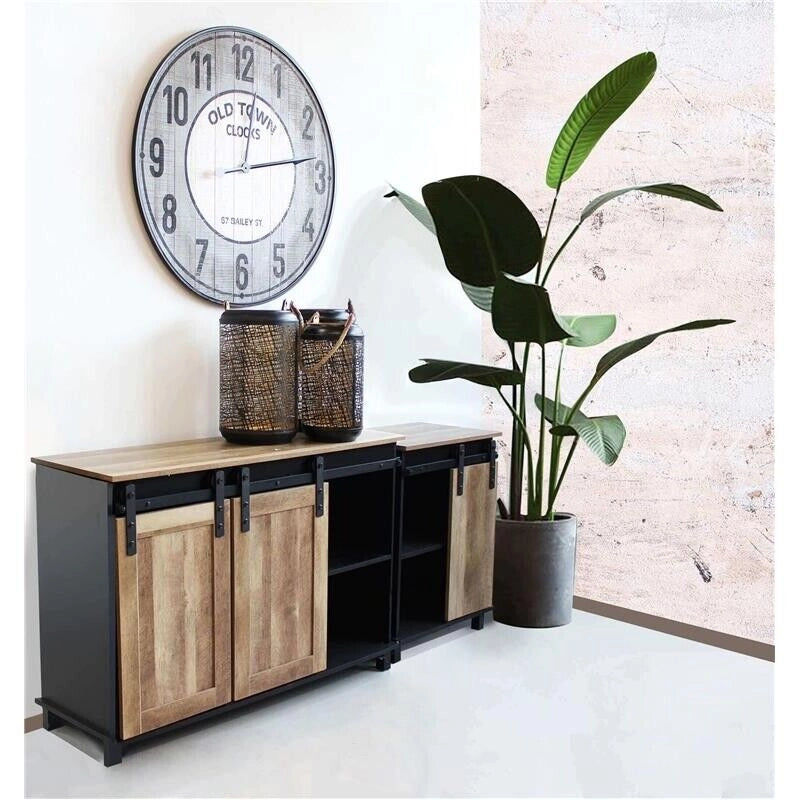 MOBILE XAVIER IN LEGNO E FERRO CON ANTA SCORREVOLE 60 X 40 X H78 CM