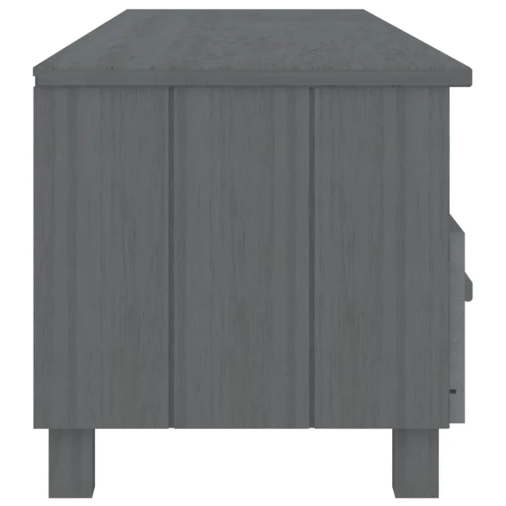 Mobile TV multimediale scaffale TV credenza mobile TV sala da pranzo soggiorno camera da letto HAMAR scuro 158 x 40 x 40 cm legno di pino massiccio grigio 02_0027634