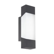 Applique Esterno Moderna Gorzano Metallo Grigio Policarbonato Bianco Led