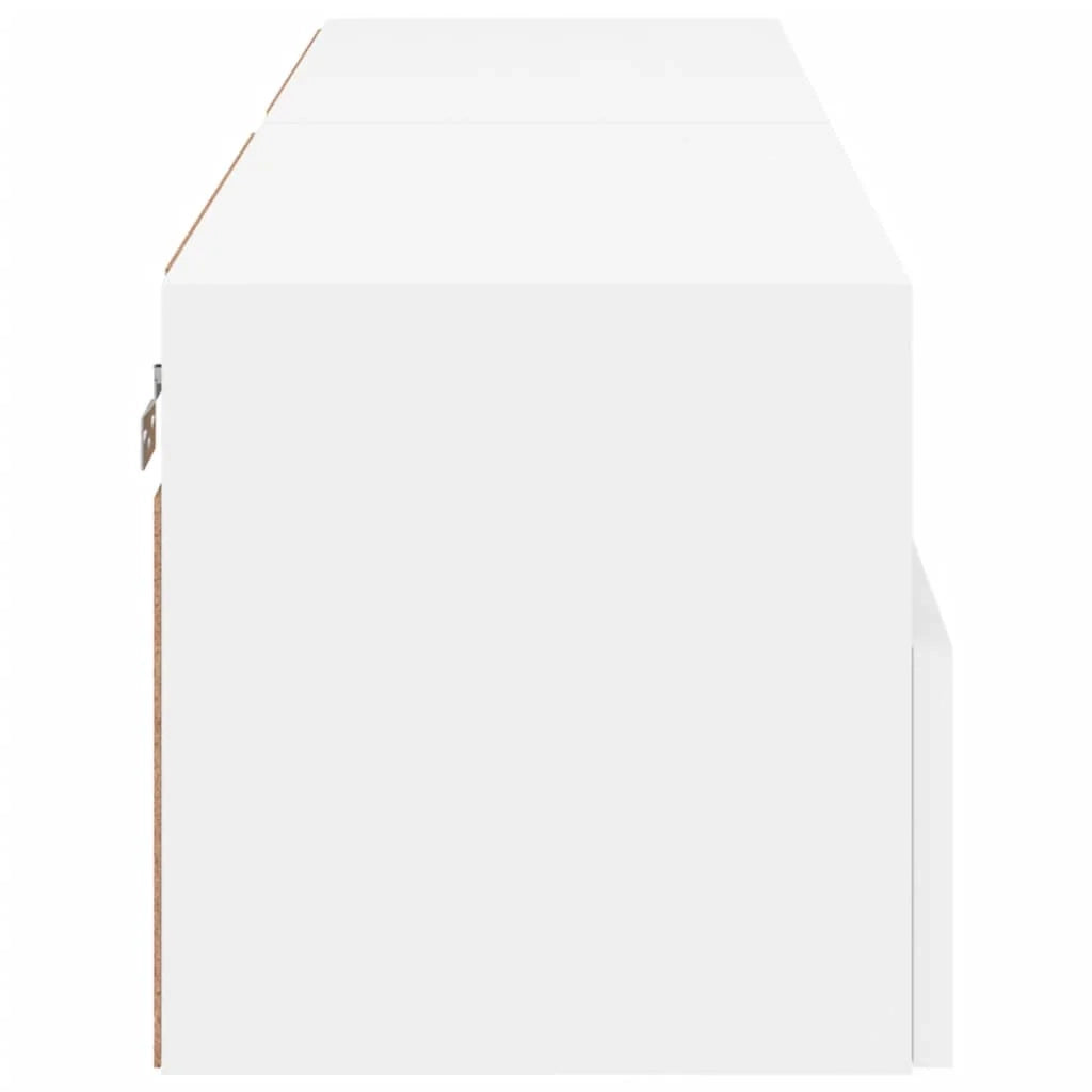 Mobile TV multimediale da parete mensola TV credenza TV per sala da pranzo soggiorno camera da letto 2 pezzi 60 x 30 x 30 cm legno ingegnerizzato bianco 02_0028924